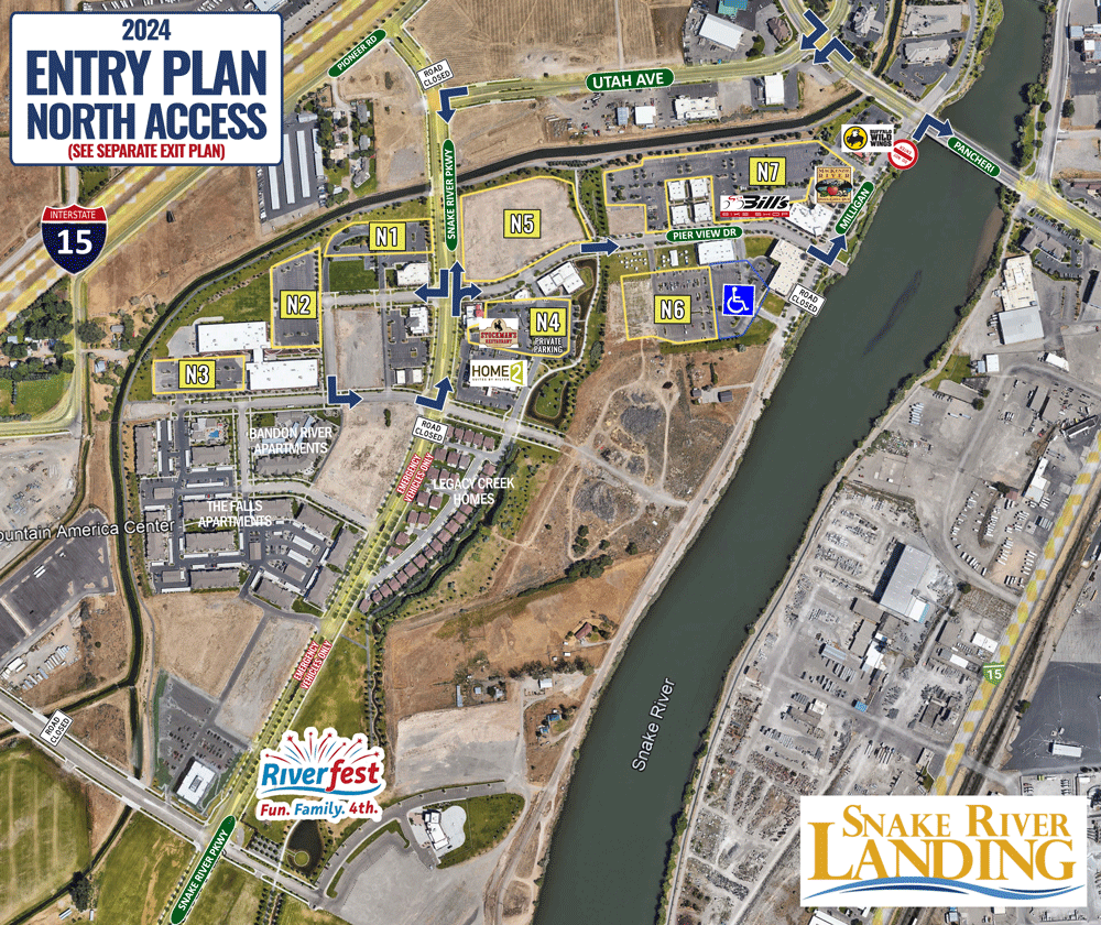 Melaleuca Freedom Celebration North Parking lot Entry plan